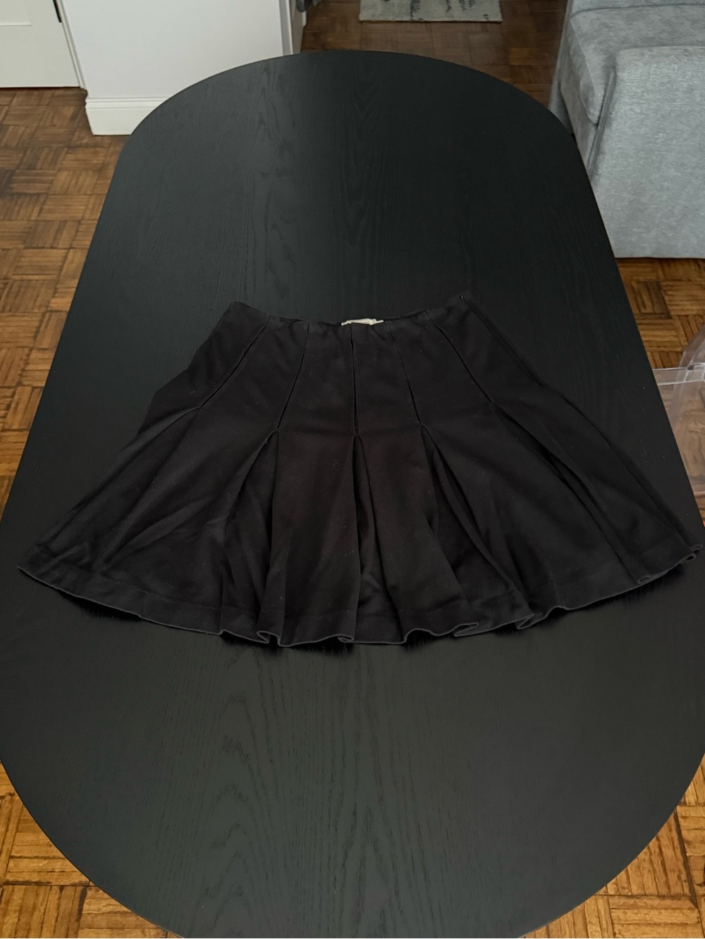 MAISON KITSUNÉ Black Cotton Pleated Skirt